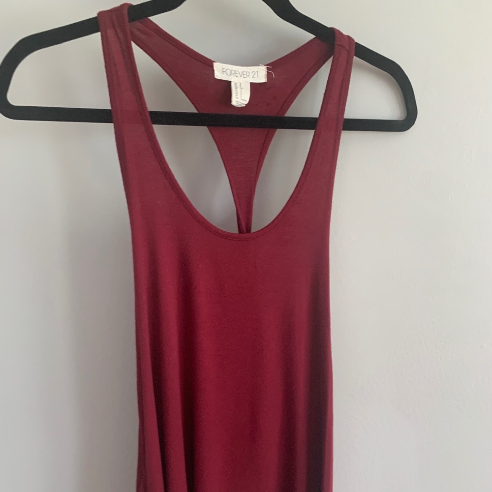 Forever 21, Maroon Twist Razor Back Tank Top, Women's Medium